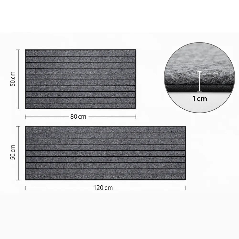 Tapete para Cozinha Antiderrapante Absorvente Cinza Listrado 2