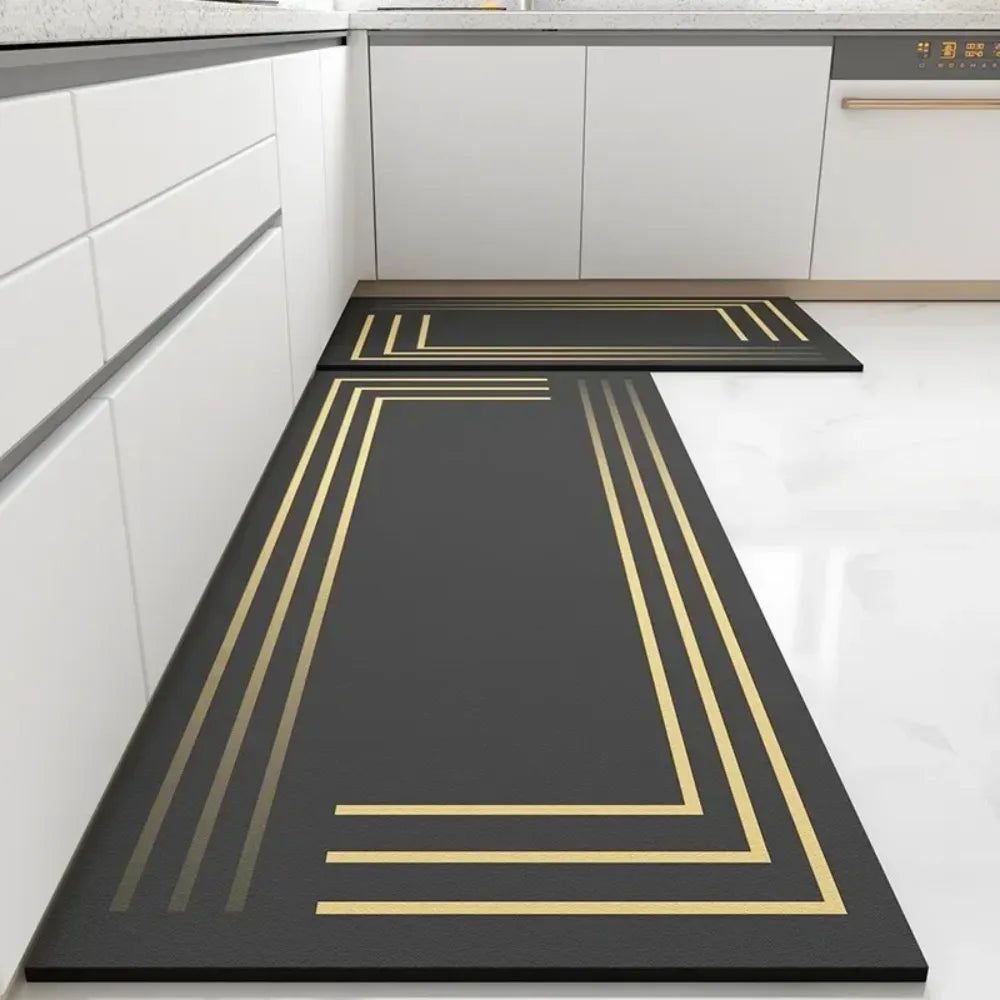 Tapete para Cozinha Antiderrapante Absorvente Preto 9