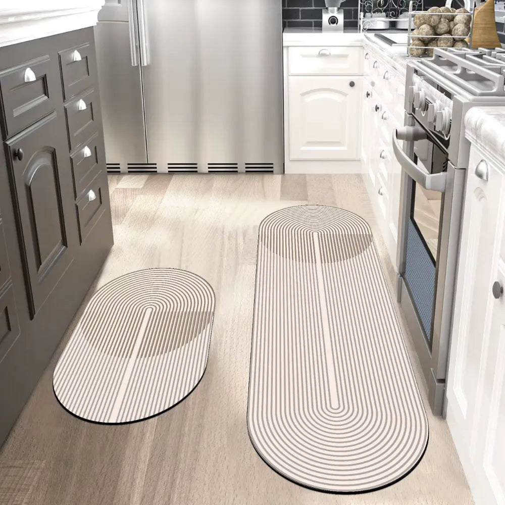 Tapete para Cozinha Antiderrapante Absorvente Sofisticado branco 4