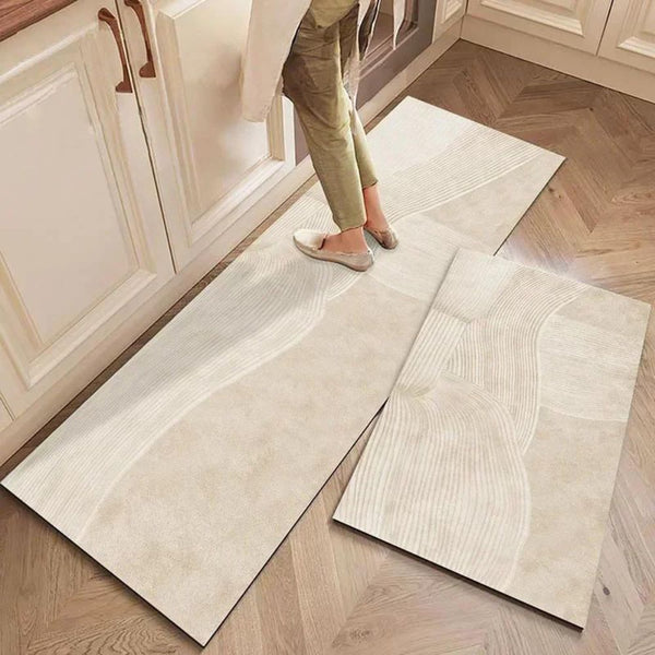 Tapete para Cozinha Antiderrapante Moderno branco
