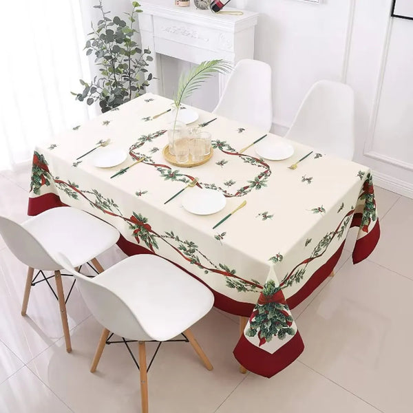 Toalha de Mesa para Natal Retangular Impermeável Decoracao Mesa Natalina