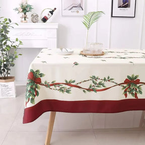 Toalha de Mesa para Natal Retangular Impermeável Decoracao Mesa Folha