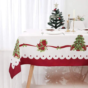 Toalha de Mesa para Natal Retangular Impermeável Decoracao Mesa Natalina