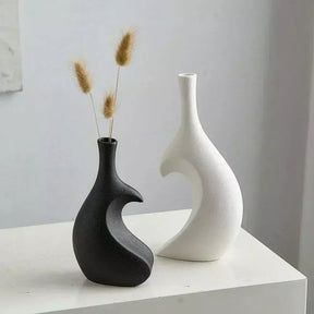 Vaso Decorativo para Sala de Ceramica Coracao 2 Peças