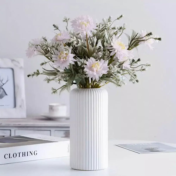 Vaso Decorativo para Sala branco Cilindro para Mesa 