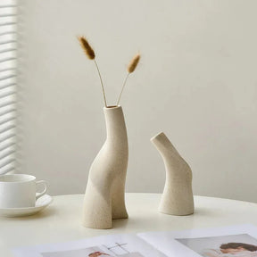 Vaso Decorativo para Sala branco de Ceramica Decoracao Espiral