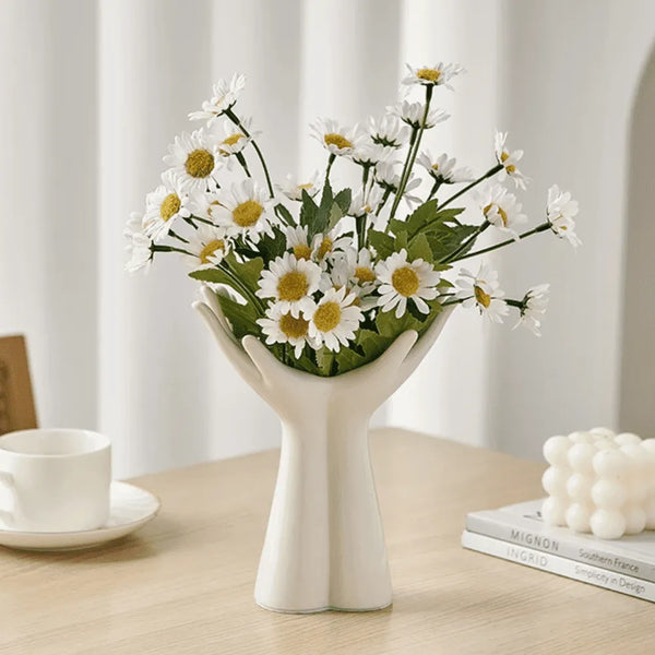 Vaso Decorativo para Sala de Ceramica para Mesa Mão
