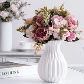 Vaso Decorativo para Sala de Flor Nordic branco