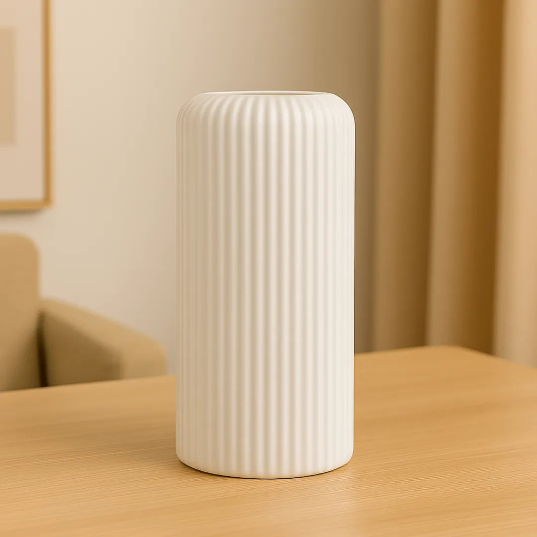 Vaso Decorativo para Sala para Mesa Decoração Cilindro branco 