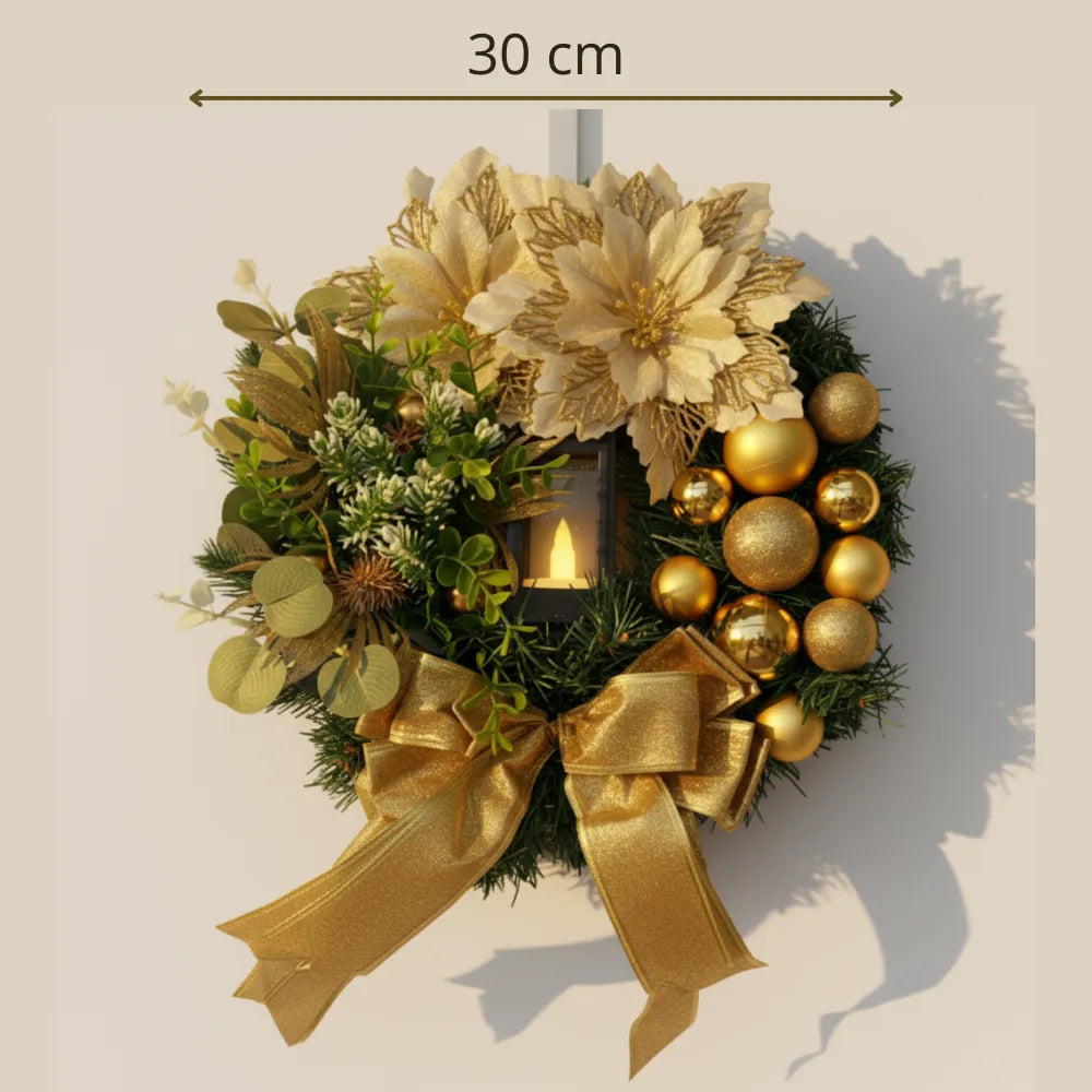 Guirlanda de Natal Dourada para Porta de Luxo Grande