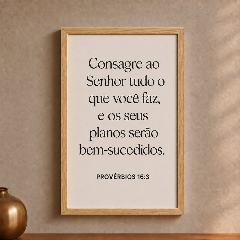 Quadro Decorativo Frase Religiosa Motivacional Carvalho